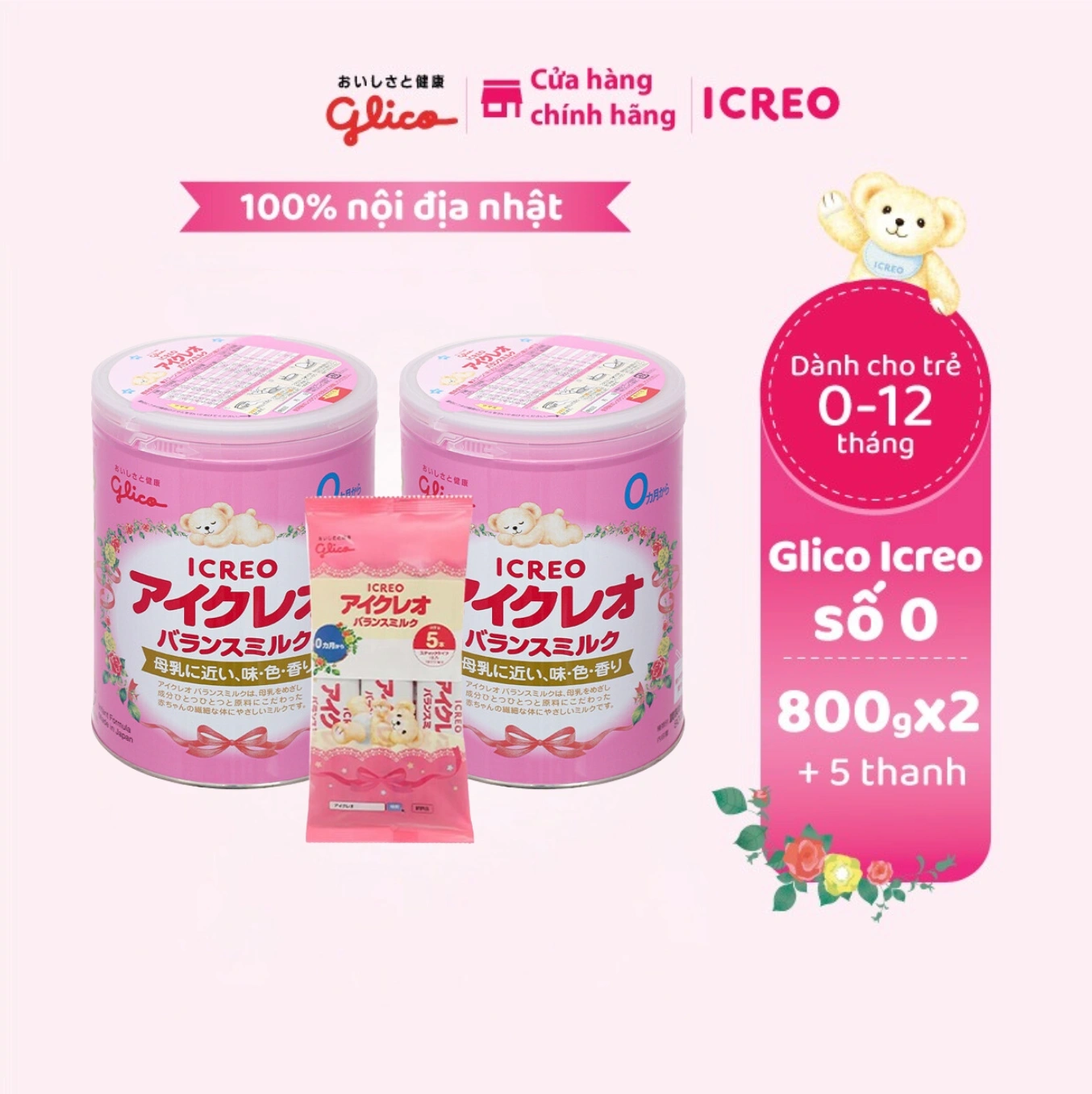 Combo Glico ICREO Balance Milk